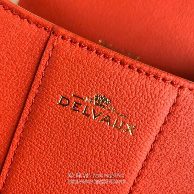 DELVAUX女包 2019春夏最新色 專櫃原廠皮 德爾沃女手提包 DV0020橙紅 小號Delvaux單肩包  fcs1134